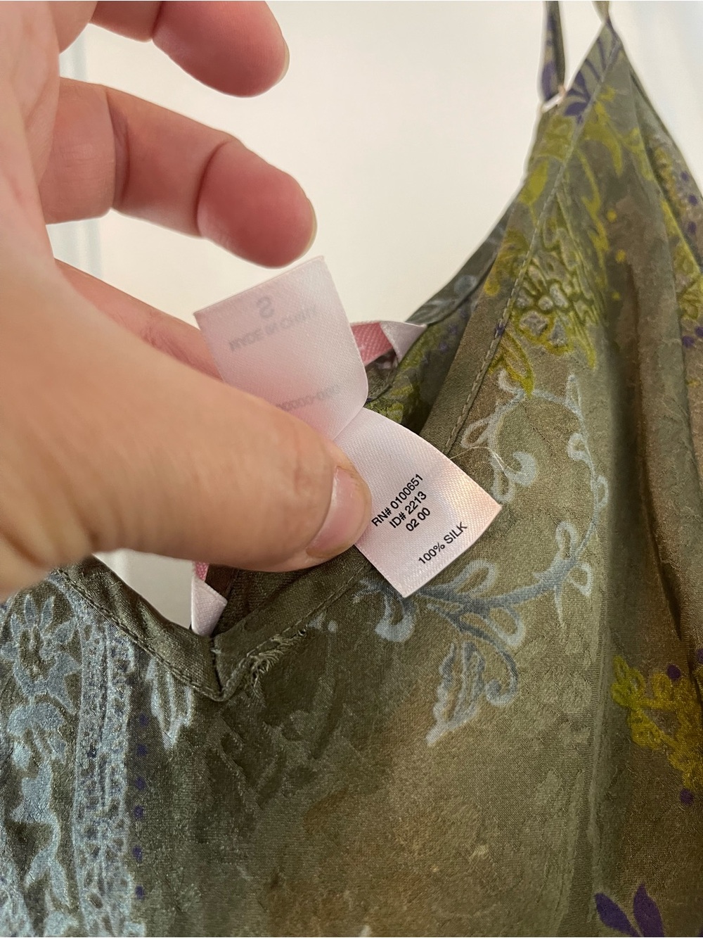 Victoria's Secret Olive Green Paisley Slip Dress - Picture 4 of 5